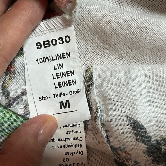 PIAZZA DEL TEMPIO 100% Linen Floral Ruffled Tunic / Mini Dress MADE IN ITALY M - Picture 8 of 9